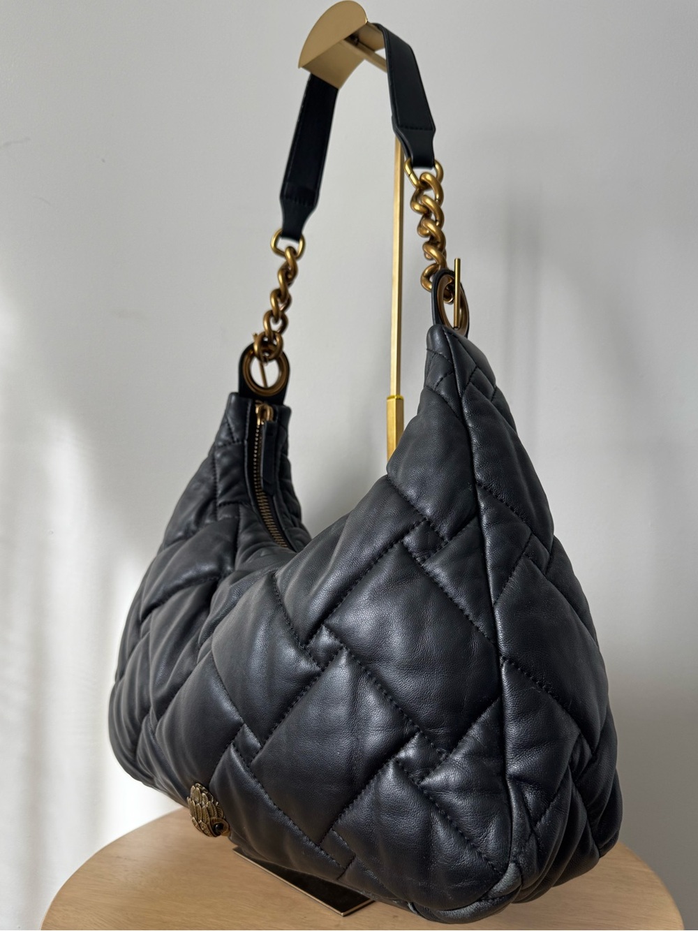 Kurt Geiger | London Kensington Soft Quilted Leather Hobo Bag - Picture 3 of 12